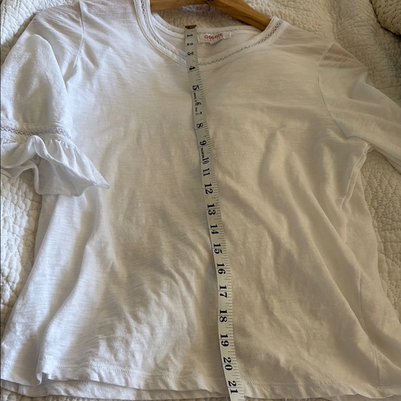 Goldie White Ruffled 3/4 Sleeve T-Shirt - Picture 5 of 7